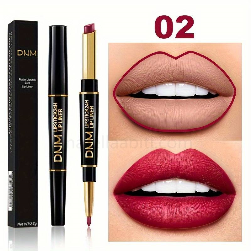 (image for) Double-ended Non-stick Cup Long Lasting Lipstick Lip Liner High Pigmented Waterproof Valentine's Day Gifts