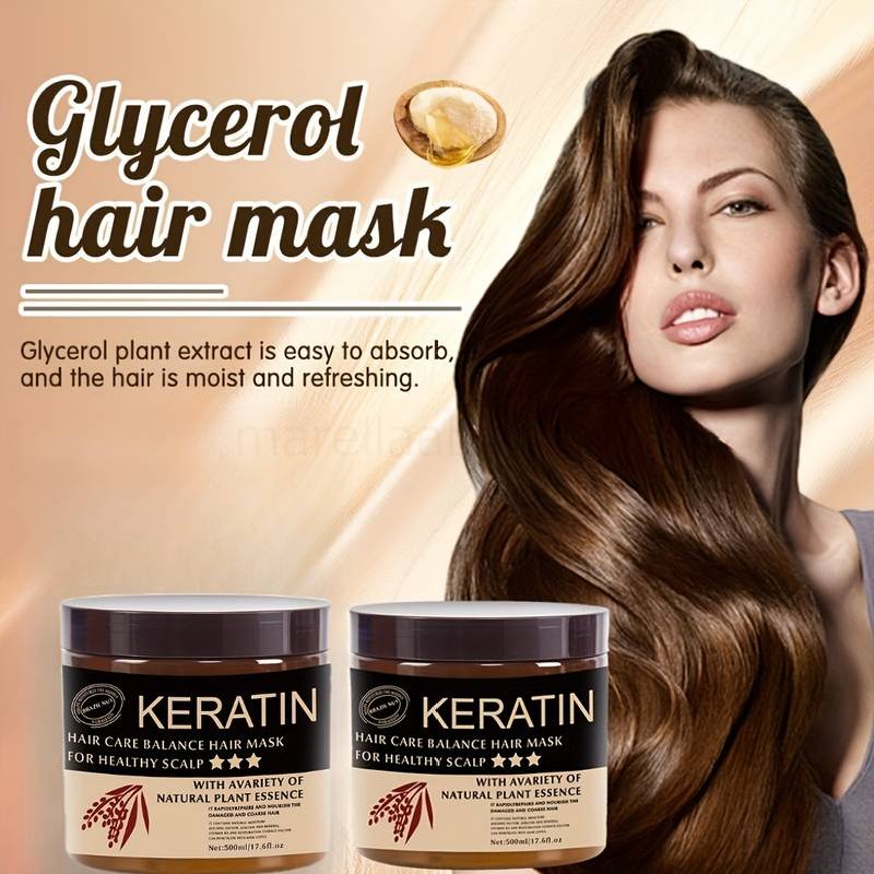 (image for) 500ml Keratin Collagen Hair Mask, Highly Moisturizing And Smoothing Hair Mask, Suitable For All Hair Types