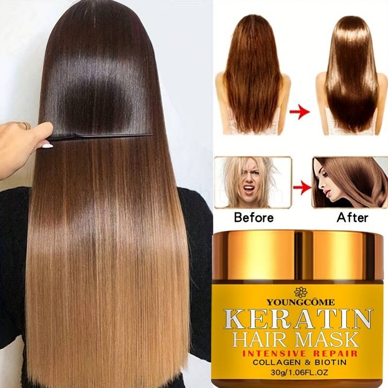 (image for) 30g Keratin Hair Mask, Strengthens Hair, Deep Smoothing Conditioner, Professional Keratin Hair Care Cream