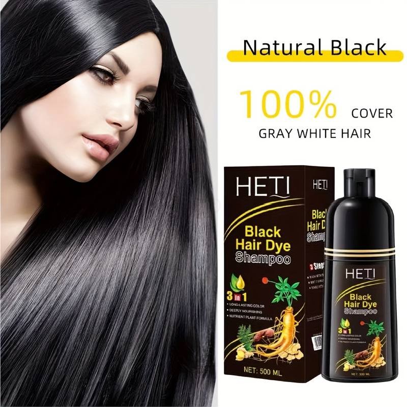 (image for) 500ml Hair Dye Shampoo, Ginseng Plant Hair Color Shampoo, Easy To Color And Convenient