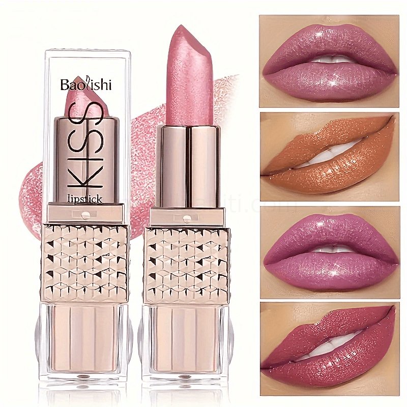 (image for) 1pc Mermaid Shiny Lipsticks -12 Colors, Metallic Pearly Lipsticks With Long Lasting Shimmer And Glitter Mother's Day Gifts